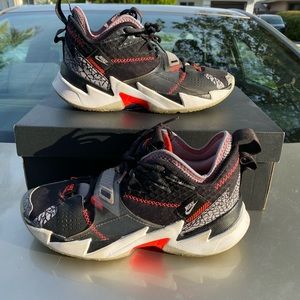 Nike Jordan Why Not Zero.3 Sneakers Black Cement Size 6.5Y CD5804-006